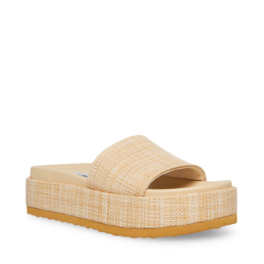 Sandalias de Diapositivas Steve Madden Kasper Natural Mujer Beige | ES KP8061